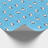 キュートペンギンウィンター子供の誕生日パーティー ラッピングペーパー (角)