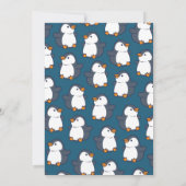 キュートペンギンウィンター子供の誕生日パーティー 招待状 (裏面)