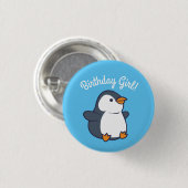 キュートペンギンウィンター子供の誕生日パーティー 缶バッジ (正面&裏面)