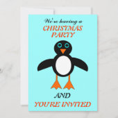 キュートペンギンカスタムクリスマスパーティー招待状 招待状 (正面)
