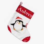キュートペンギンキッズクリスマスストッキング ラージクリスマスストッキング (正面 (吊り時))