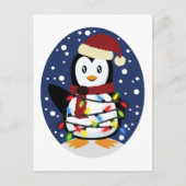 キュートペンギンクリスマスサンタ冬ホリデーギフト ポストカード (正面)
