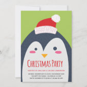 キュートペンギンクリスマスパーティの招待状 招待状 (正面)