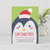 キュートペンギンクリスマスパーティの招待状 招待状 (スタンド正面)