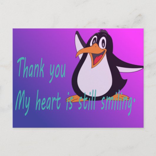 キュートペンギンサンキューカード ポストカード (正面)