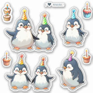 キュートペンギンススクラップブック誕生日 シール