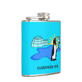 キュートペンギンセルフィーユーカッコいいモアブルーカスタム フラスク (右)