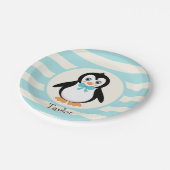 キュートペンギンターコイズボウタイ ペーパープレート (アングル)