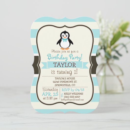 キュートペンギンターコイズボウタイ 招待状 (スタンド正面)