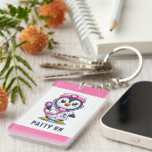 キュートペンギンナースピンクステソスコープカスタム キーホルダー (正面右)