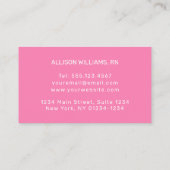 キュートペンギンナースピンクステソスコープストライプ 名刺 (裏面)