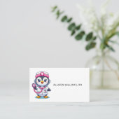 キュートペンギンナースピンクステソスコーププロフェッショナル 名刺 (スタンド正面)