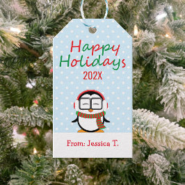 キュートペンギンハッピーホリデーズギフトラベル ギフトタグ