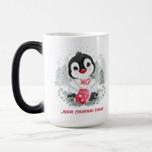 キュートペンギンパーソナライズされたクリスマスマグ モーフィングマグカップ