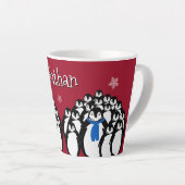 キュートペンギンパーソナライズされた カフェラテマグ (右アングル)