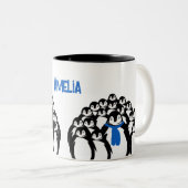 キュートペンギンパーソナライズされた ツートーンマグカップ (正面右)