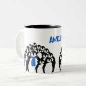 キュートペンギンパーソナライズされた ツートーンマグカップ (正面左)