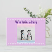 キュートペンギンパーティの招待状 招待状 (スタンド正面)