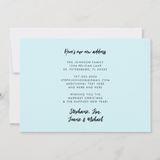 キュートペンギンビーチシーンホリデームービング 案内状 (裏面)