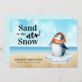 キュートペンギンビーチシーンホリデームービング 案内状 (正面/裏面)