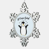 キュートペンギンベビーオーナメント スノーフレークピューターオーナメント (右)