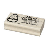 キュートペンギンメリークリスマスギフトラベル ラバースタンプ (スタンプ)