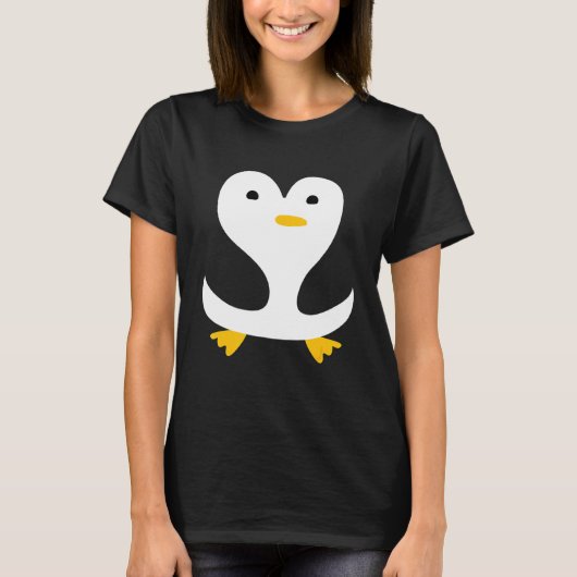 キュートペンギンモダンおもしろいユニーク Tシャツ (正面)