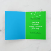 キュートペンギンラブ&ホープ引用文オンブルーホリデーカー シーズンカード (内部)