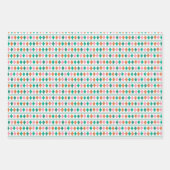 キュートペンギン冬おもしろいピンク&ティール(緑がかった色) ラッピングペーパーシート (正面2)