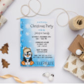 キュートペンギン冬のクリスマスパーティー ポストカード