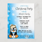 キュートペンギン冬のクリスマスパーティー ポストカード (正面)