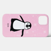 キュートペンギン冬の雪イラストレーションピンク Case-Mate iPhoneケース (裏面 (横))