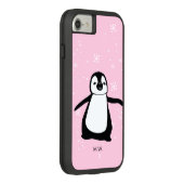 キュートペンギン冬の雪イラストレーションピンク Case-Mate iPhoneケース (裏面/右)