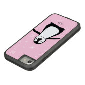 キュートペンギン冬の雪イラストレーションピンク Case-Mate iPhoneケース (ボトム)