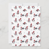 キュートペンギン冬キッズガールアニマル誕生日 招待状 (裏面)