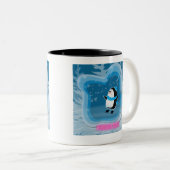 キュートペンギン冬スケーター ツートーンマグカップ (正面右)