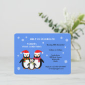 キュートペンギン初めてのクリスマスパーティの招待状 招待状 (スタンド正面)