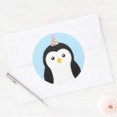 キュートペンギン子供の誕生日 ラウンドシール (封筒)