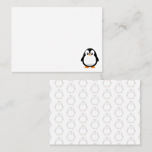 キュートペンギン漫画カスタム ノートカード (正面/裏面)