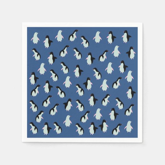 キュートペンギン紙ナプキンス スタンダードカクテルナプキン (正面)