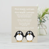 キュートペンギン結婚式招待状 招待状 (スタンド正面)