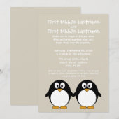 キュートペンギン結婚式招待状 招待状 (正面/裏面)