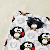 キュートペンギン表面模様デザインプリント ビーチタオル (インサイチュ)