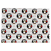 キュートペンギン表面模様デザインプリント ラージペーパーバッグ (裏面)