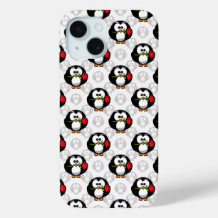 キュートペンギン表面模様デザインプリント iPhone 15ケース