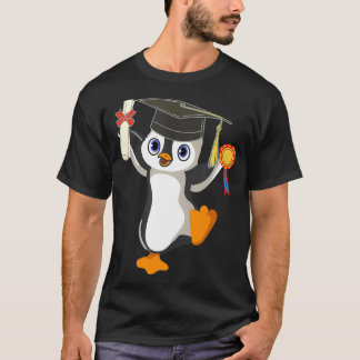 キュートペンギン踊り卒業式キャップ証明書フー Tシャツ