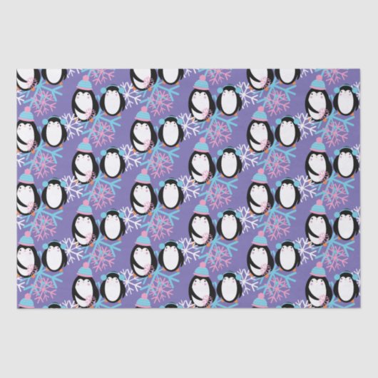 キュートペンギン雪お洒落片 薄葉紙 (正面)
