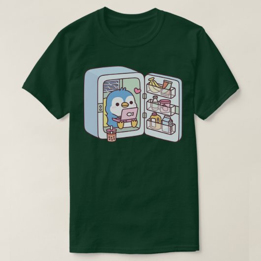 キュートペンギンGイン冷蔵庫 Tシャツ (デザイン正面)