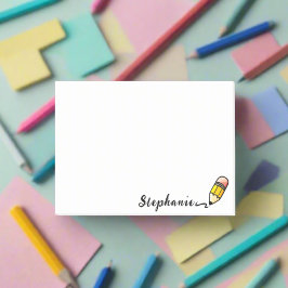 キュートペンシル新学期タイポグラフィ先生 ポストイット