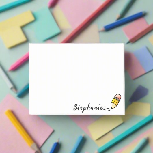キュートペンシル新学期タイポグラフィ先生 ポストイット